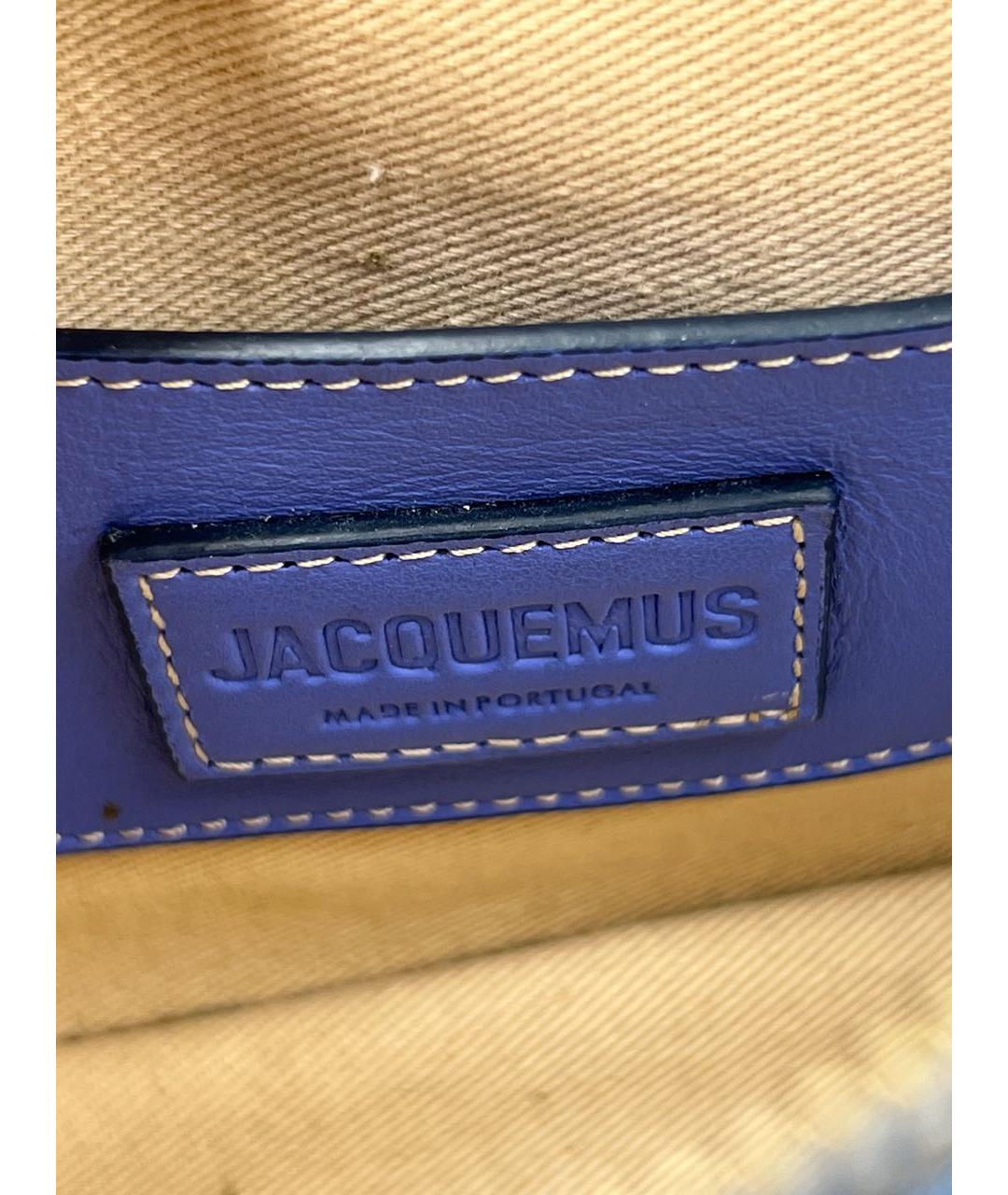 JACQUEMUS Синяя кожаная сумка через плечо, фото 8