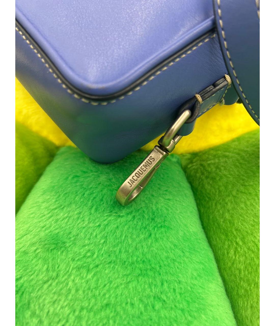 JACQUEMUS Синяя кожаная сумка через плечо, фото 4