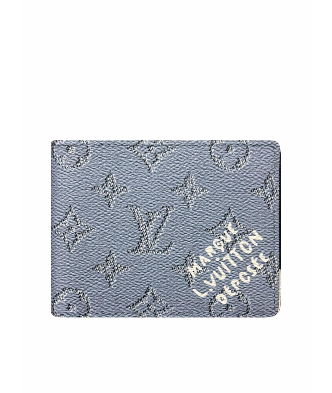 LOUIS VUITTON Голубой кожаный кошелек, фото 1