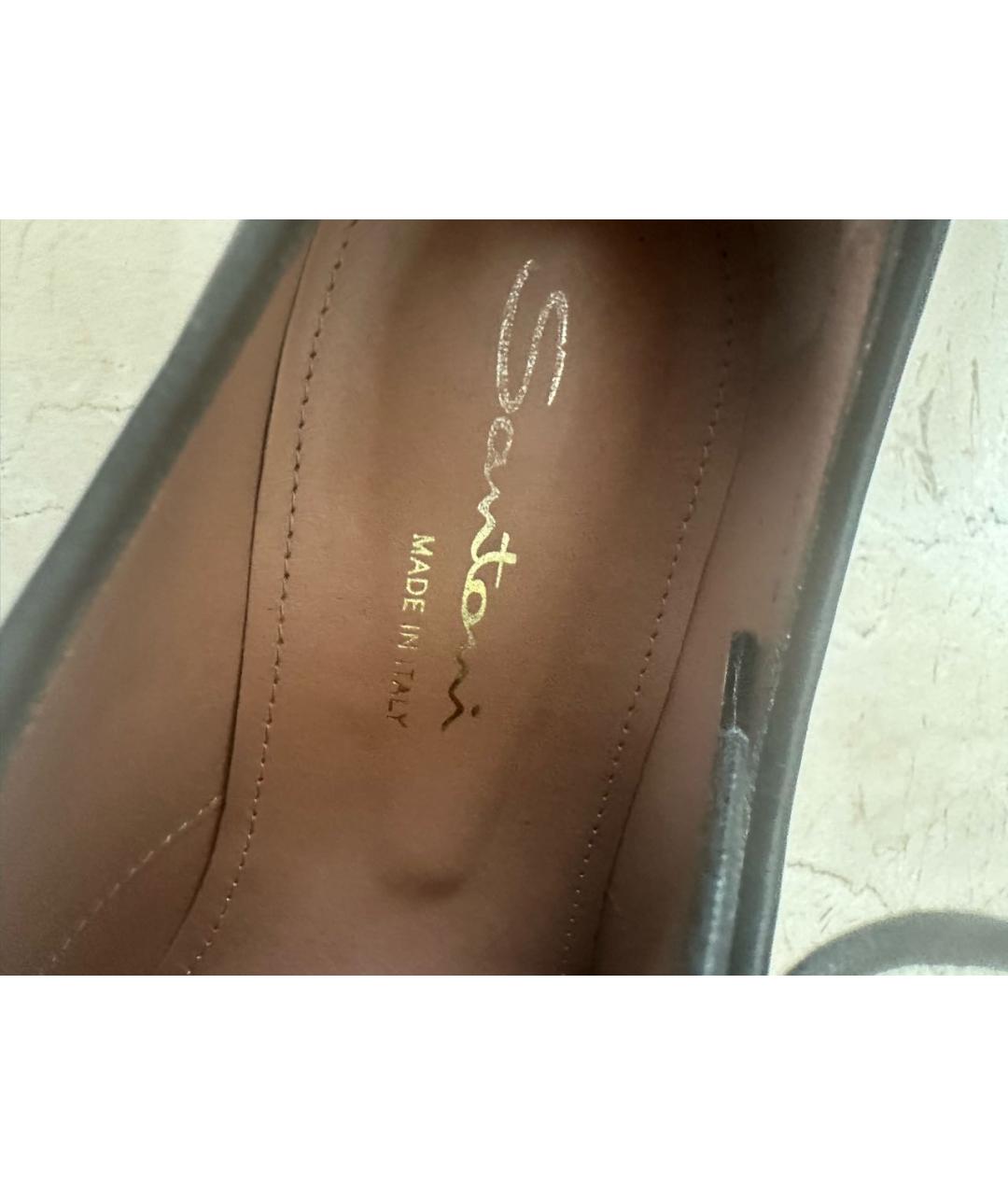 SANTONI Черные кожаные брогги и оксфорды, фото 6