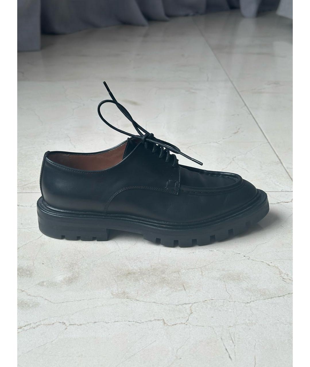 SANTONI Черные кожаные брогги и оксфорды, фото 2