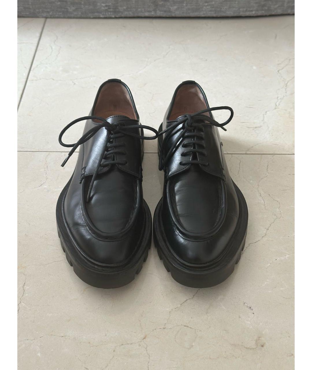 SANTONI Черные кожаные брогги и оксфорды, фото 3