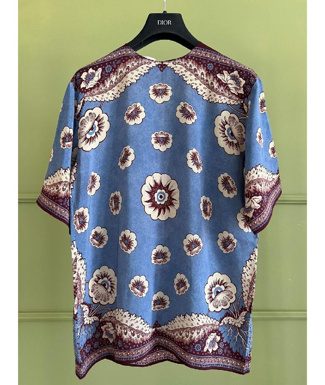 VALENTINO Голубая шелковая футболка, фото 10