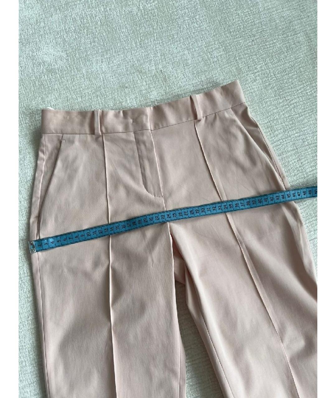 LORO PIANA Розовые хлопковые прямые брюки, фото 7