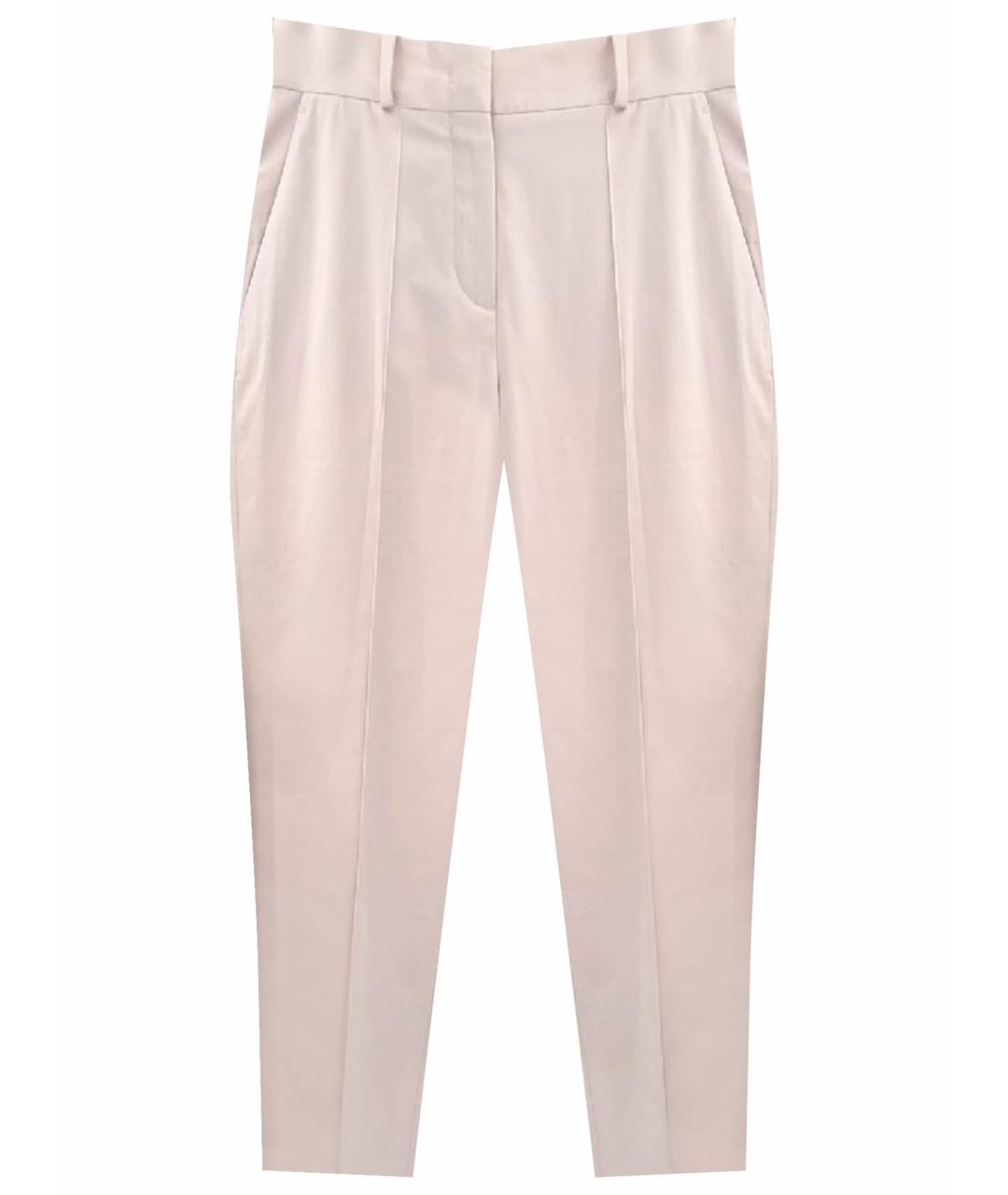 LORO PIANA Розовые хлопковые прямые брюки, фото 1