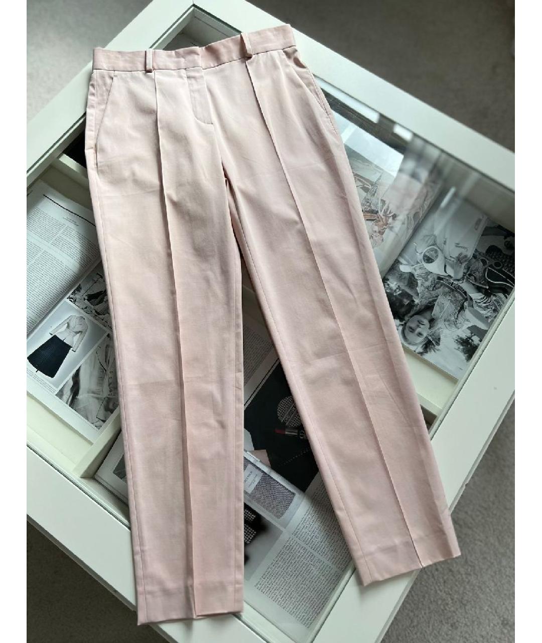 LORO PIANA Розовые хлопковые прямые брюки, фото 8