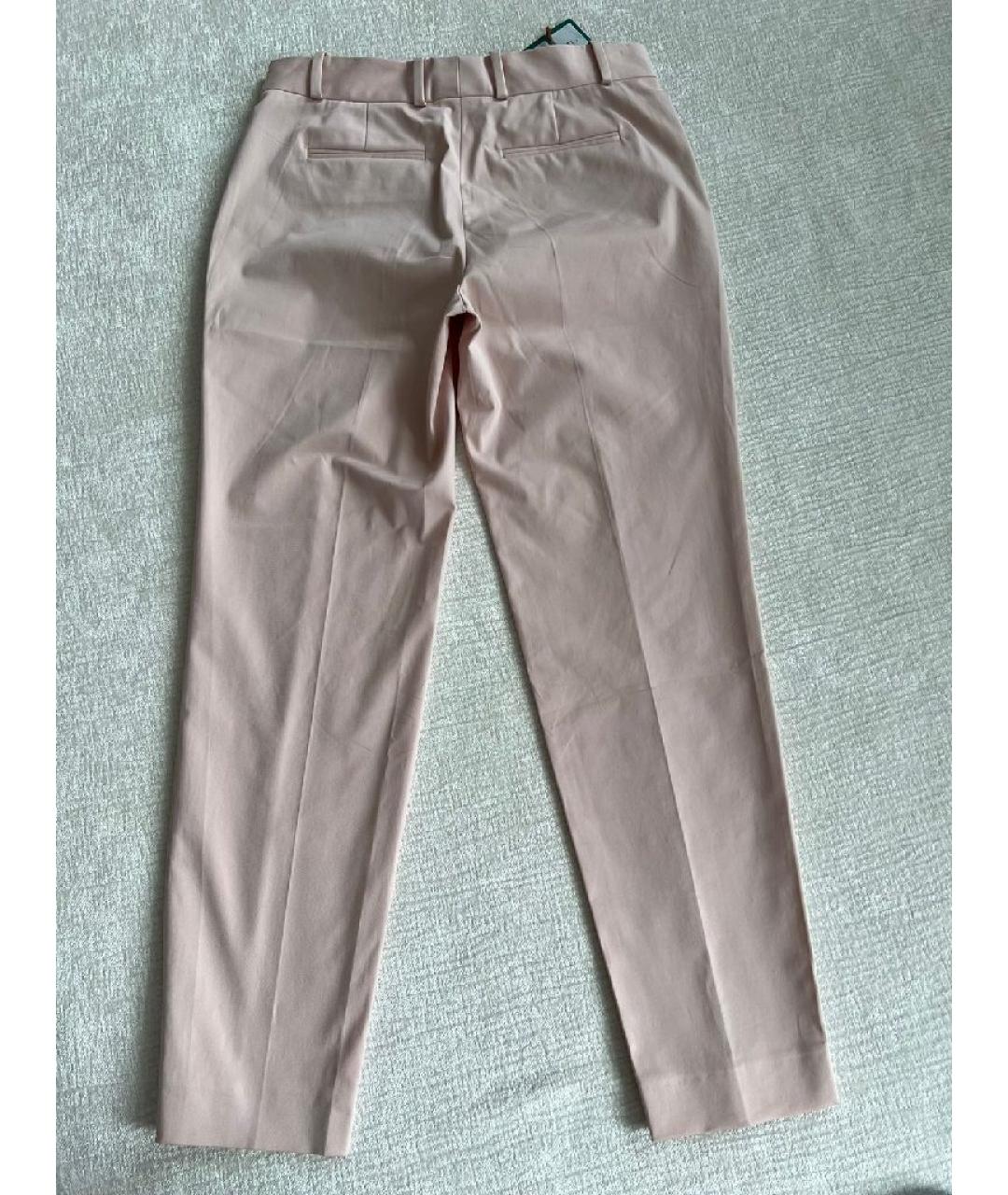 LORO PIANA Розовые хлопковые прямые брюки, фото 2