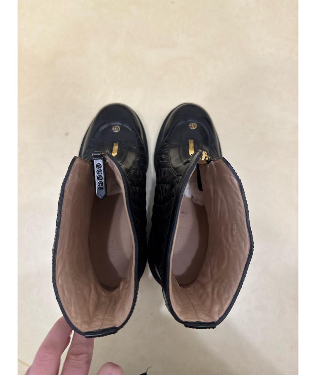 GUCCI Черные кожаные ботильоны, фото 3