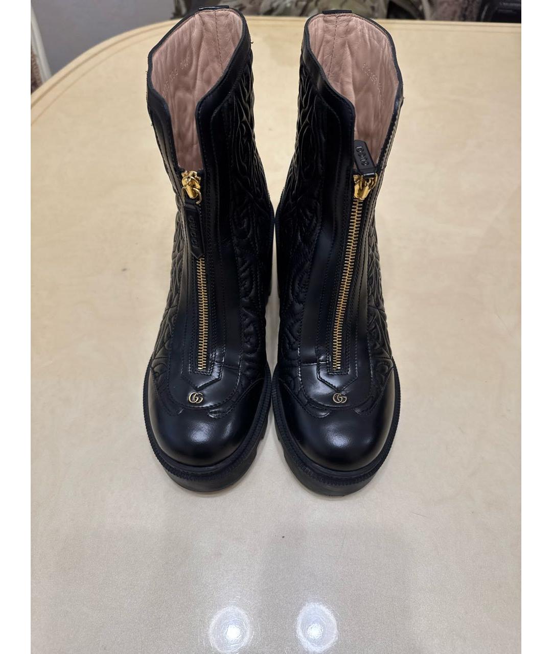 GUCCI Черные кожаные ботильоны, фото 2