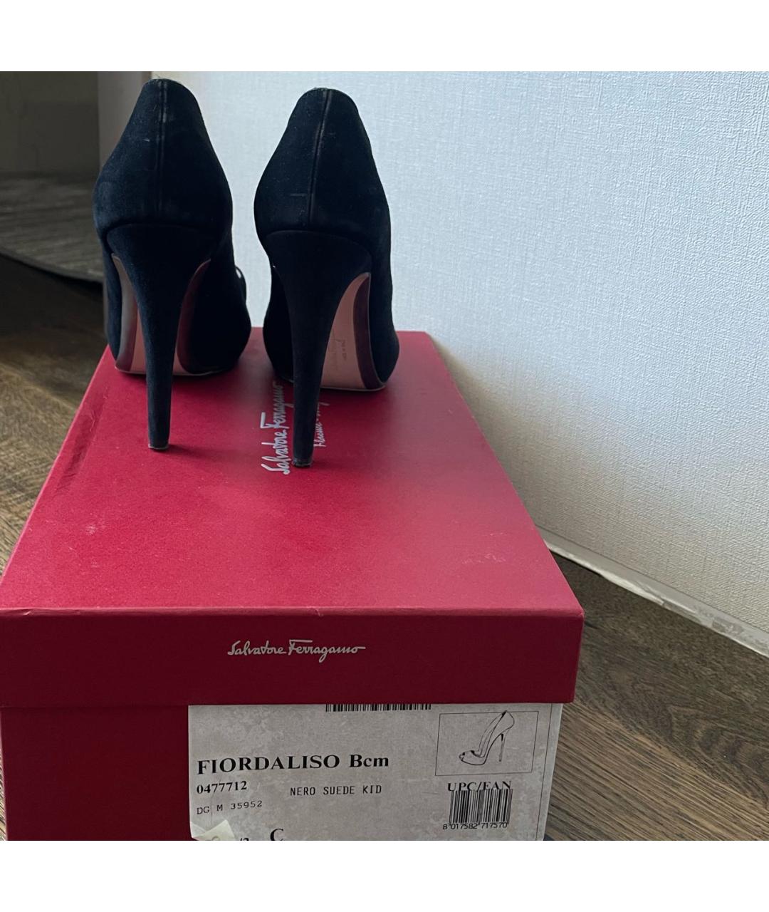 FERRAGAMO Черные замшевые туфли, фото 3
