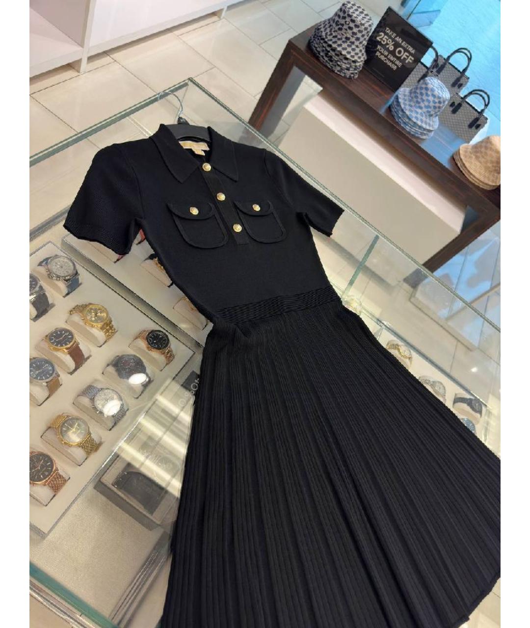 MICHAEL KORS Черное вискозное повседневное платье, фото 2