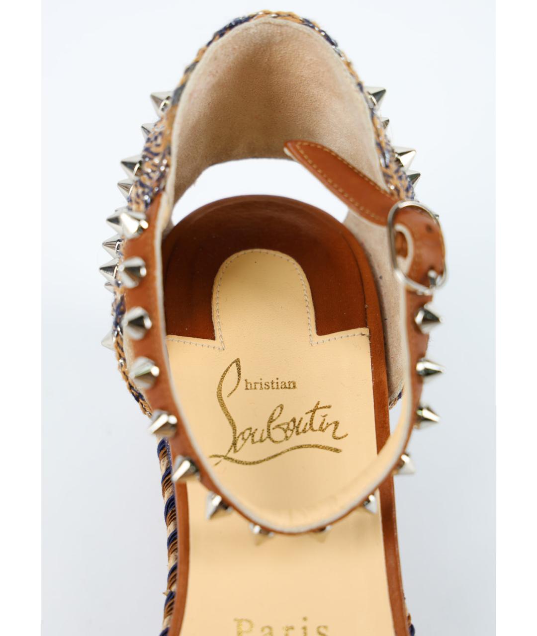 CHRISTIAN LOUBOUTIN Мульти текстильные босоножки, фото 5