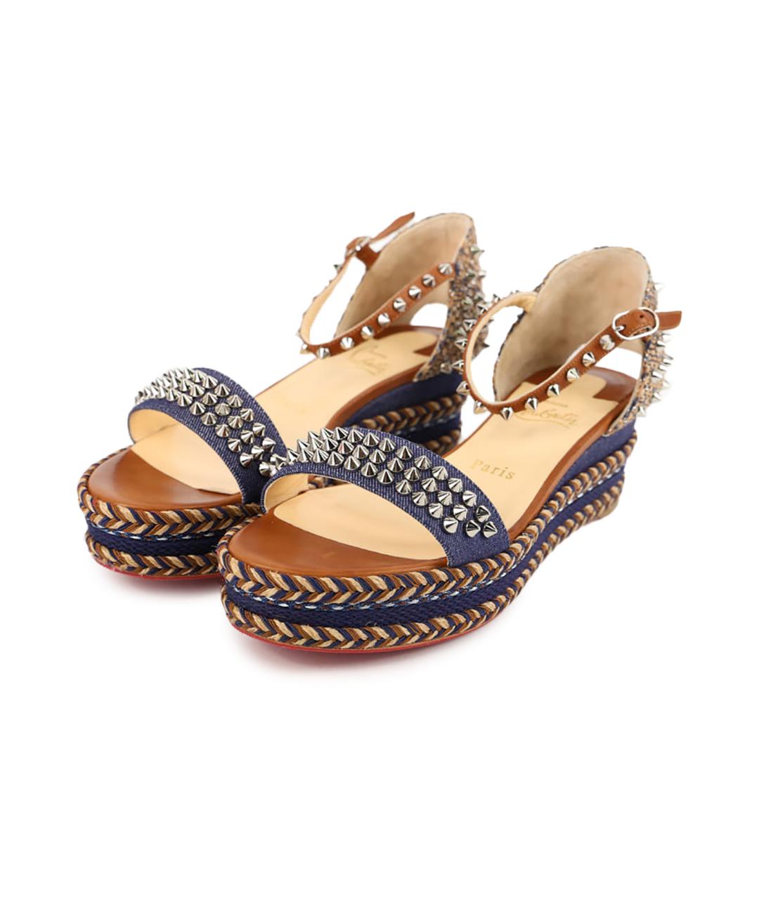 CHRISTIAN LOUBOUTIN Мульти текстильные босоножки, фото 2