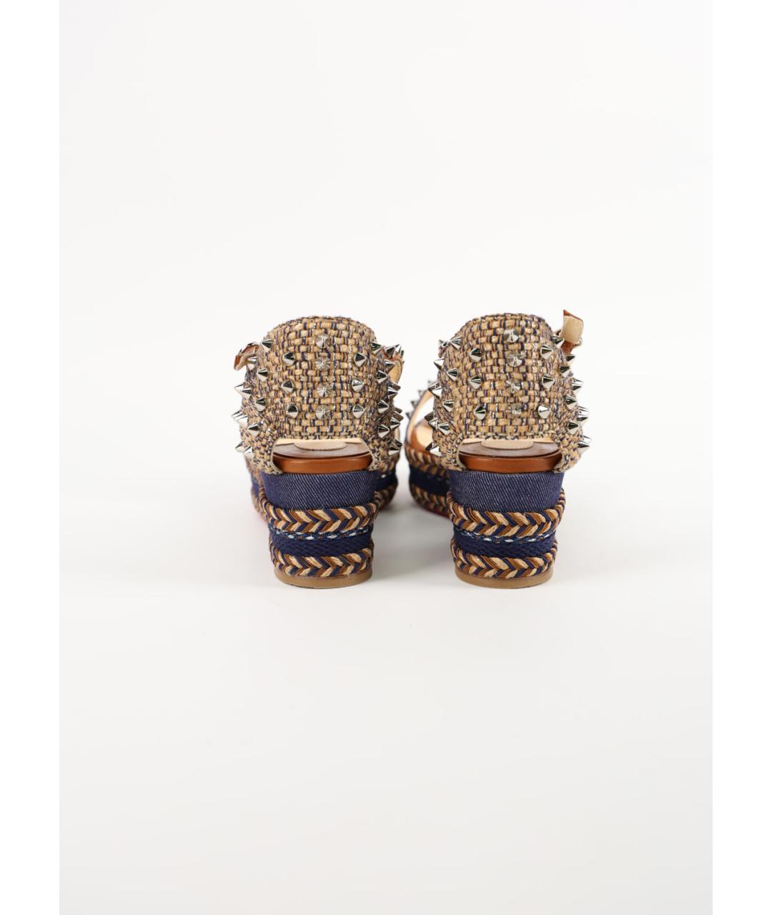 CHRISTIAN LOUBOUTIN Мульти текстильные босоножки, фото 4