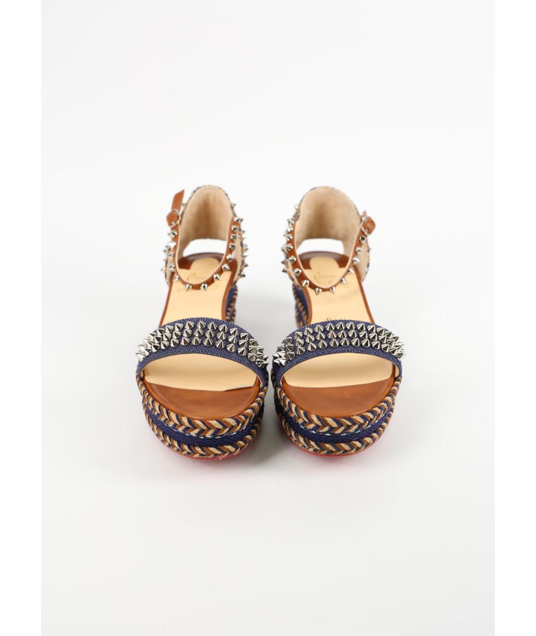 CHRISTIAN LOUBOUTIN Мульти текстильные босоножки, фото 3