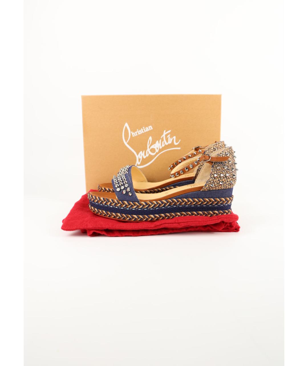 CHRISTIAN LOUBOUTIN Мульти текстильные босоножки, фото 6