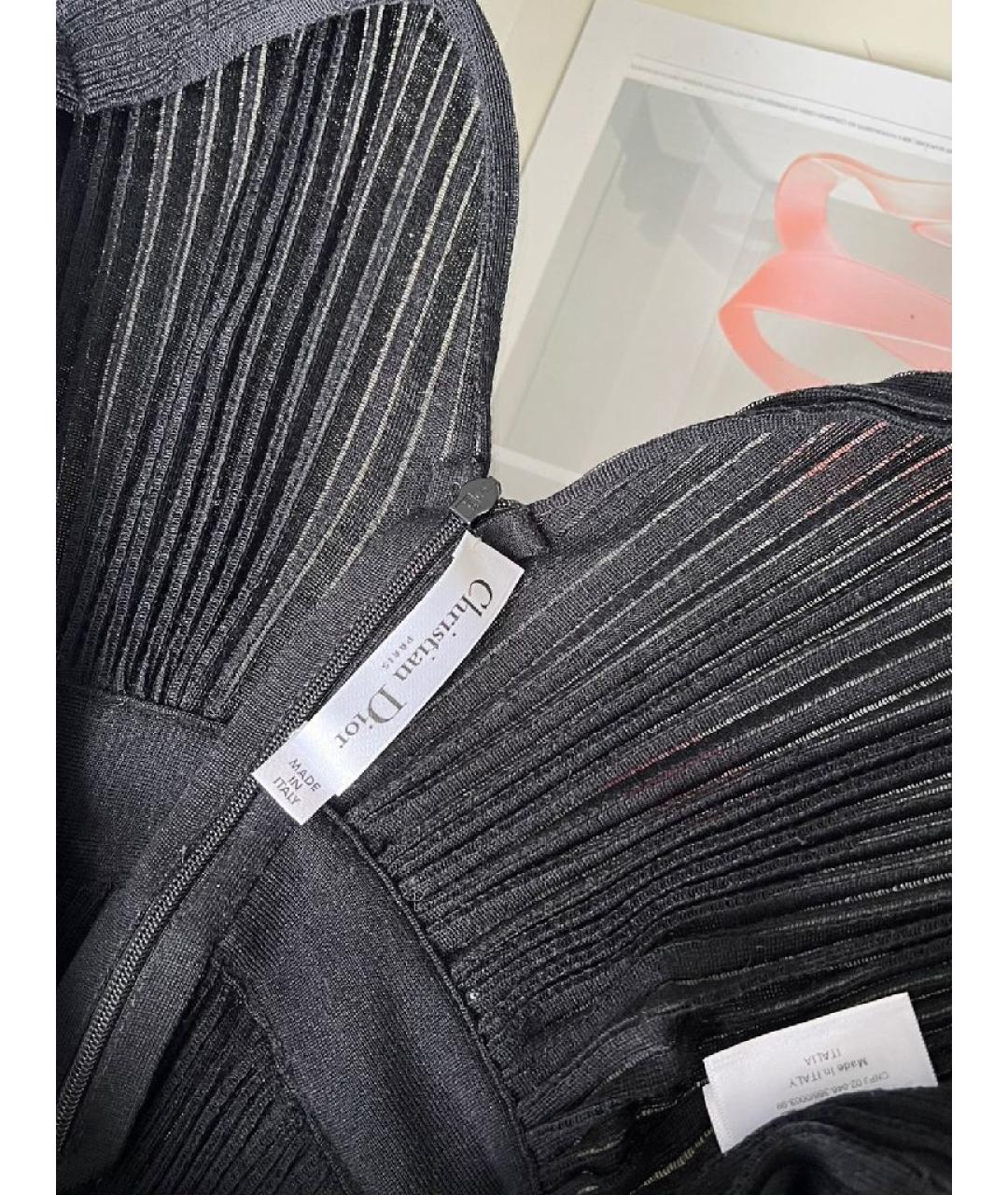 CHRISTIAN DIOR Черное шелковое коктейльное платье, фото 4