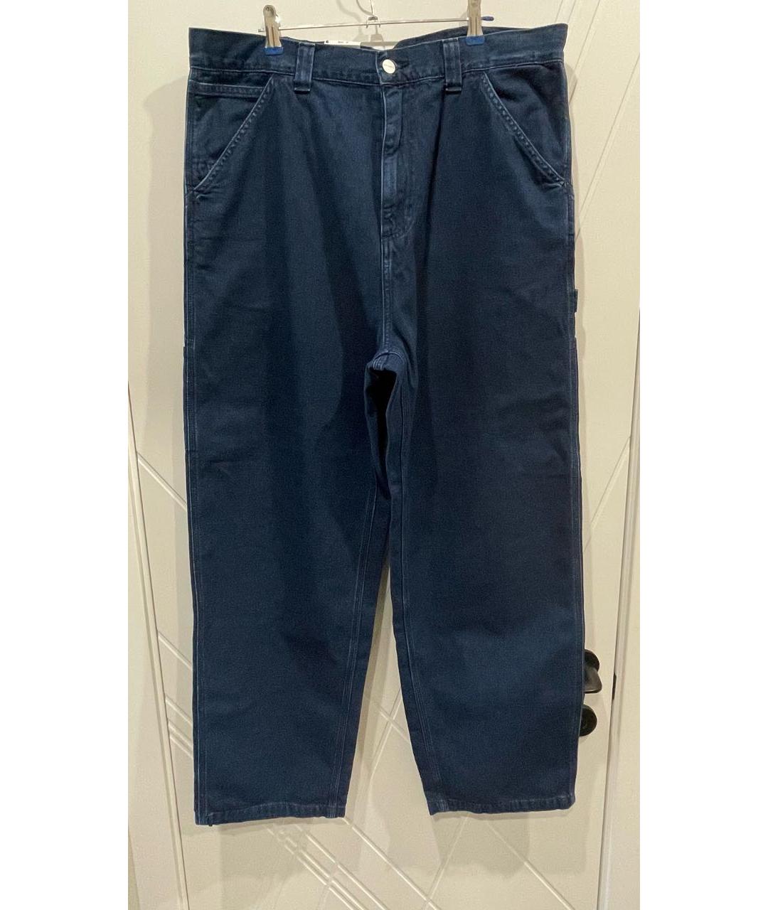 CARHARTT WIP Темно-синие хлопковые прямые джинсы, фото 7