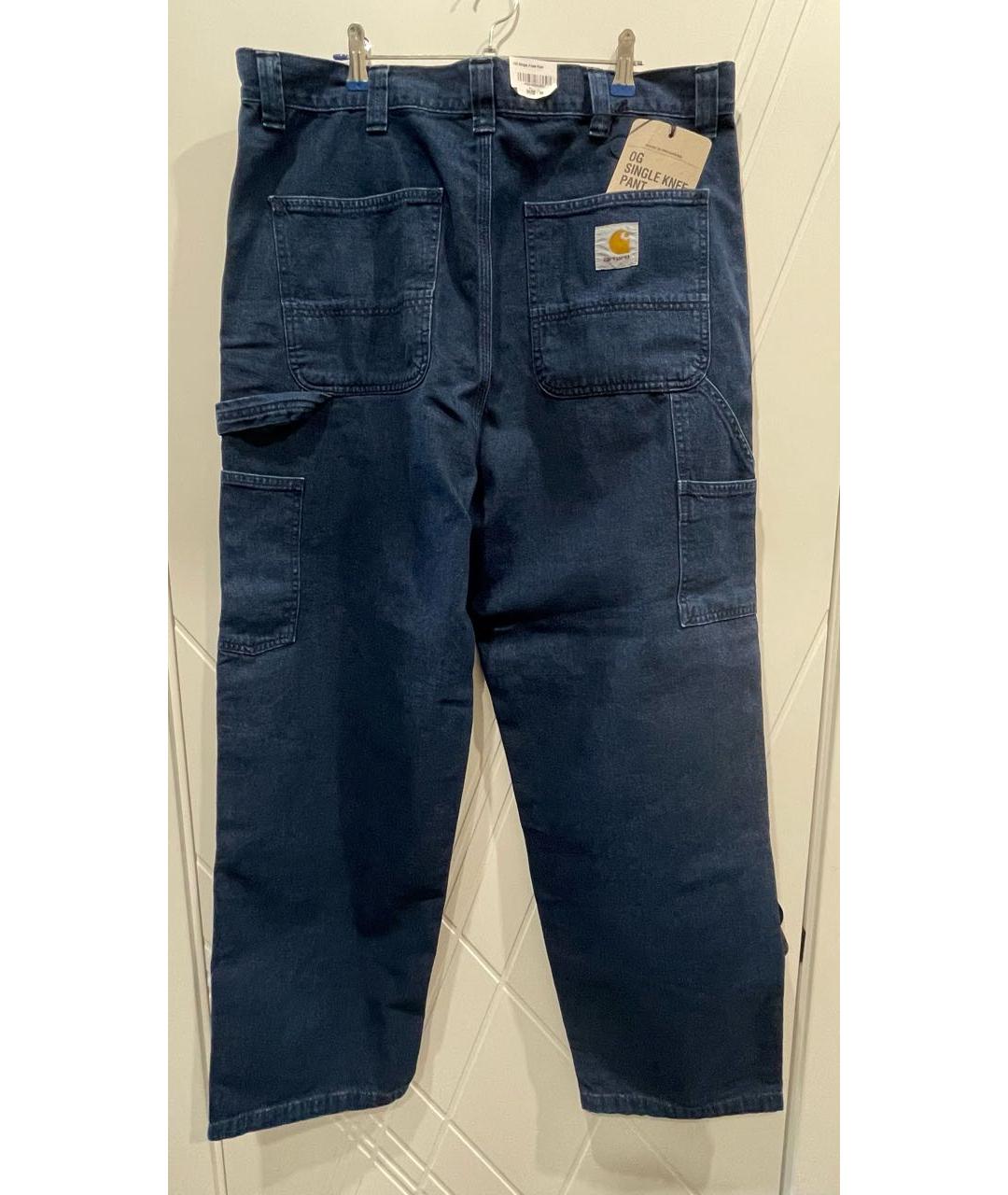 CARHARTT WIP Темно-синие хлопковые прямые джинсы, фото 2