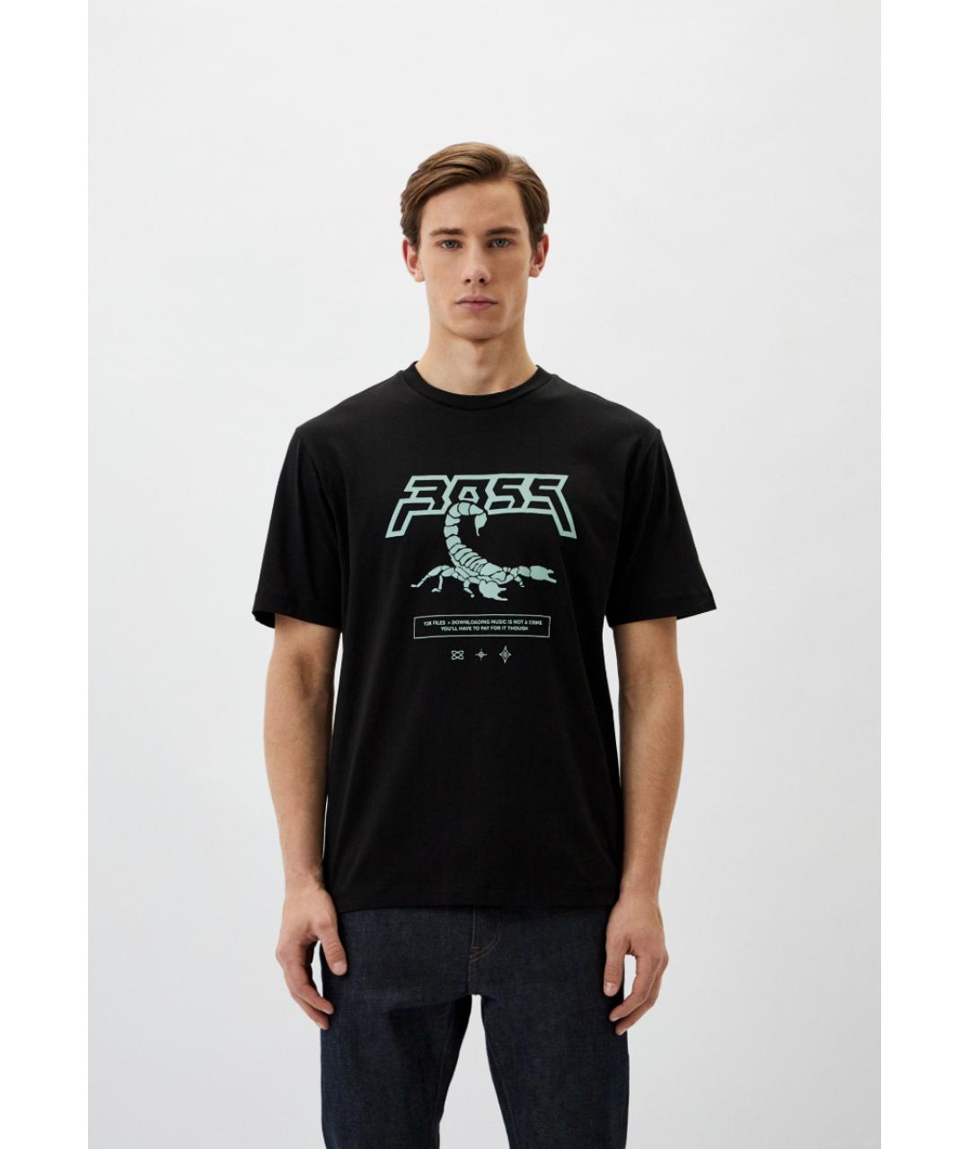 HUGO BOSS Черная хлопковая футболка, фото 5