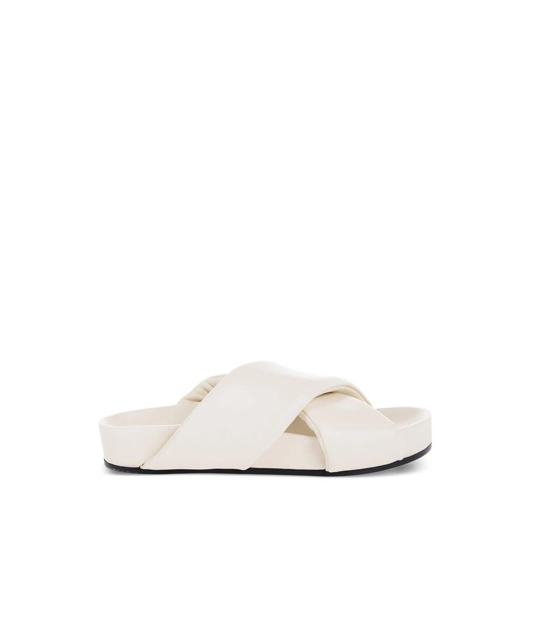 JIL SANDER Белые кожаные босоножки, фото 4