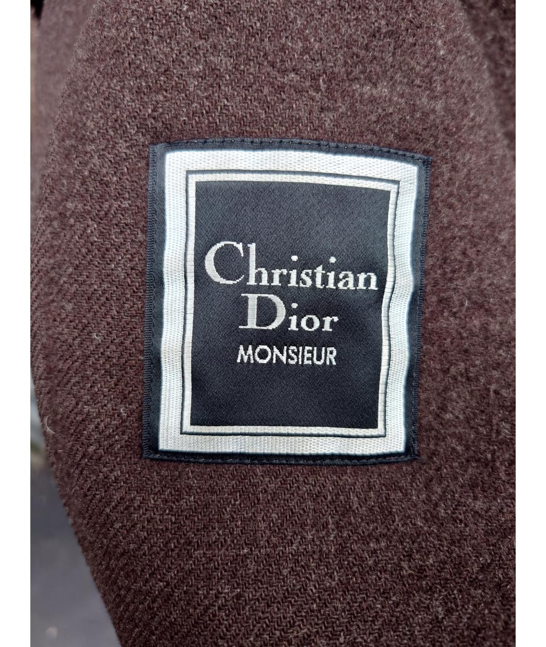 CHRISTIAN DIOR Коричневое шерстяное пальто, фото 3