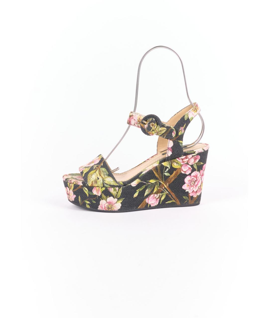 DOLCE&GABBANA Мульти текстильные босоножки, фото 6