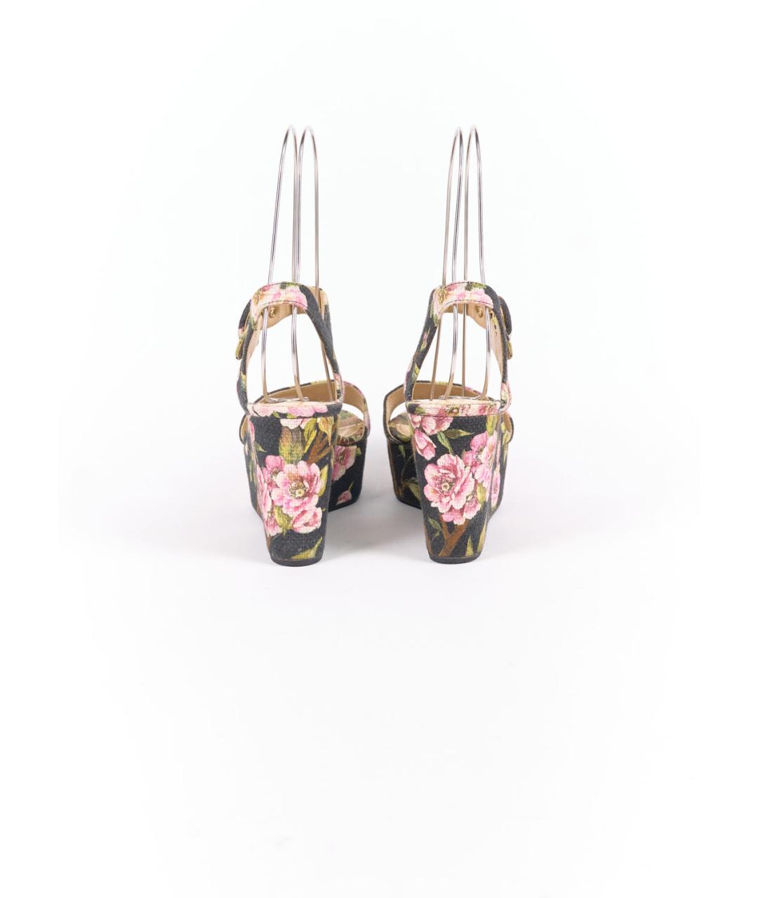 DOLCE&GABBANA Мульти текстильные босоножки, фото 4