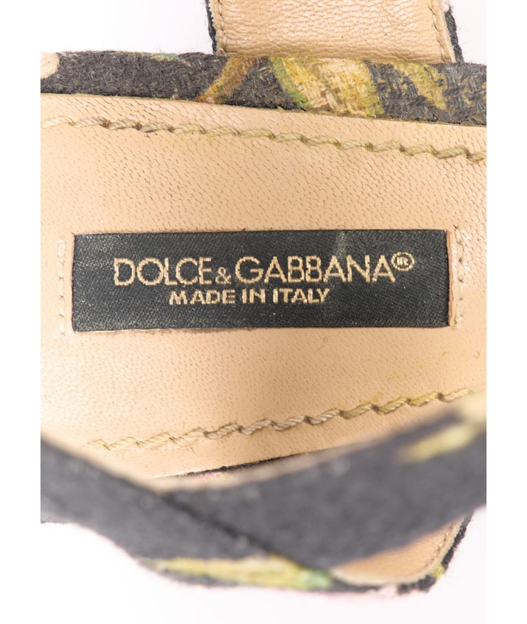 DOLCE&GABBANA Мульти текстильные босоножки, фото 5