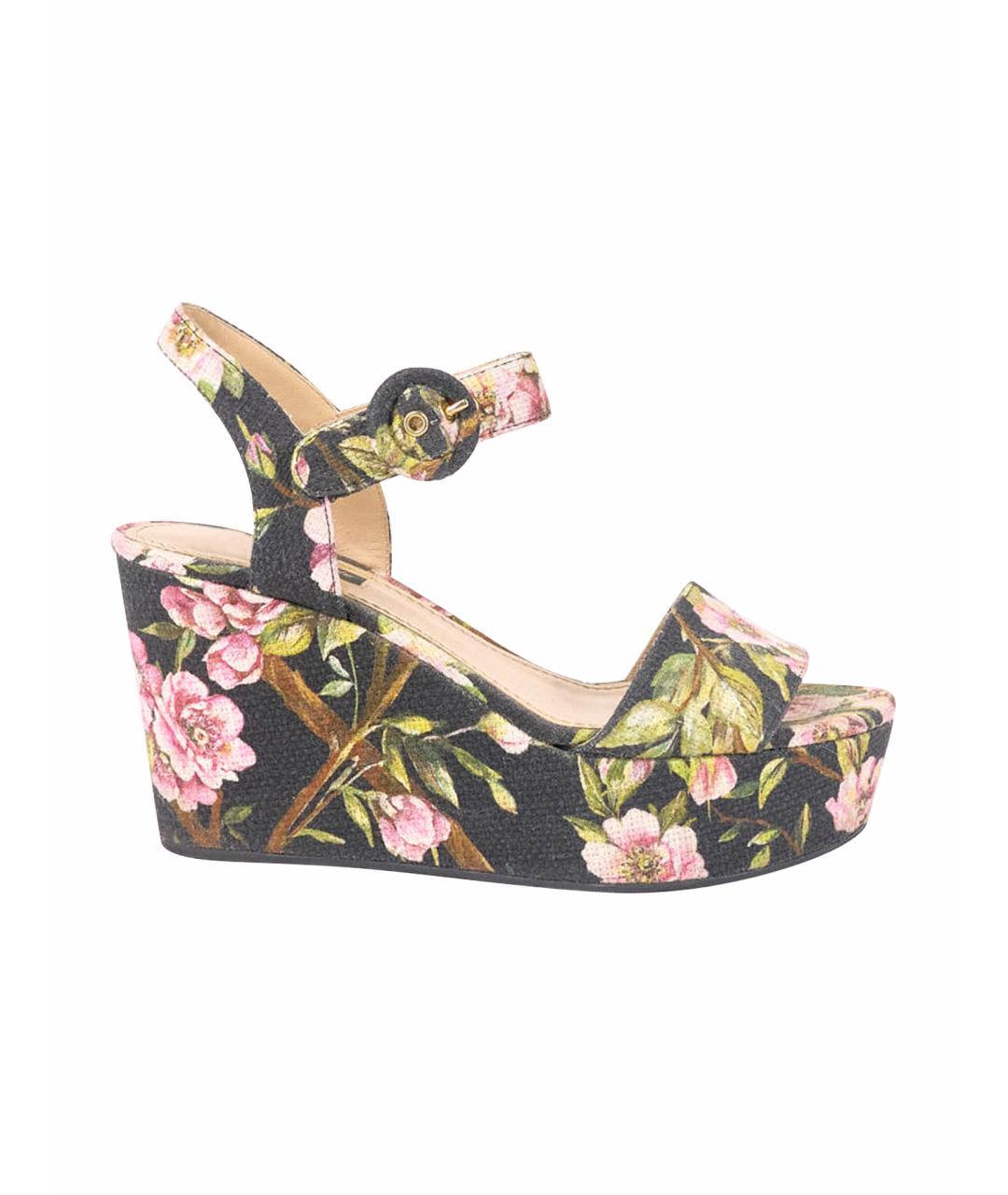 DOLCE&GABBANA Мульти текстильные босоножки, фото 1