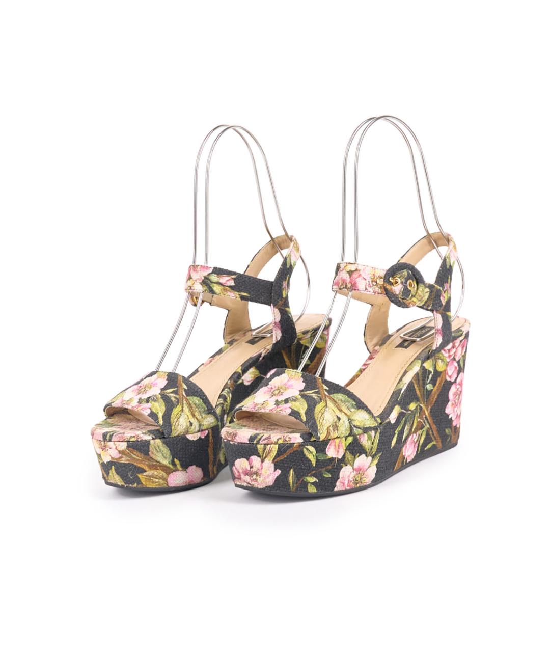 DOLCE&GABBANA Мульти текстильные босоножки, фото 2
