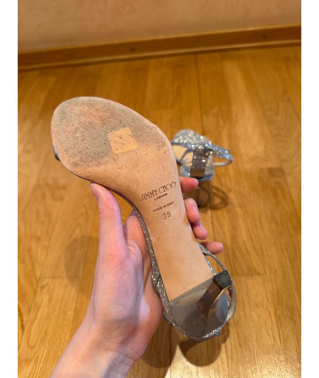 JIMMY CHOO Серебряные туфли, фото 5