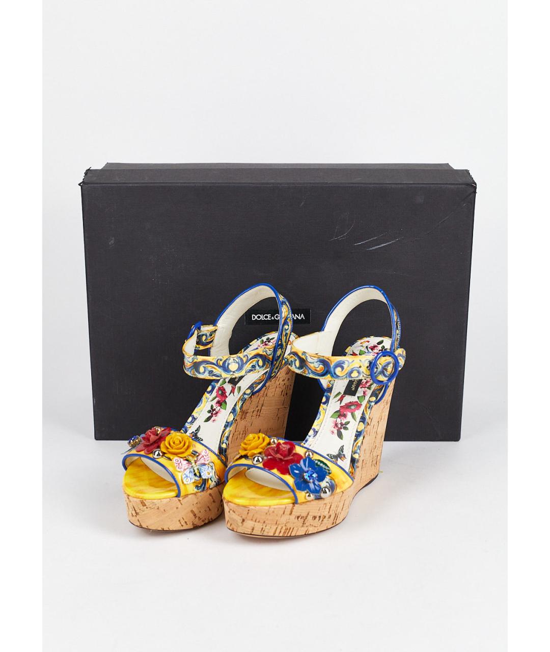 DOLCE&GABBANA Мульти кожаные босоножки, фото 6