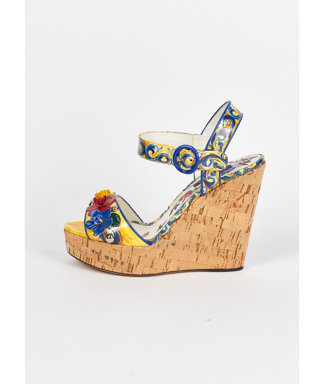 DOLCE&GABBANA Мульти кожаные босоножки, фото 7
