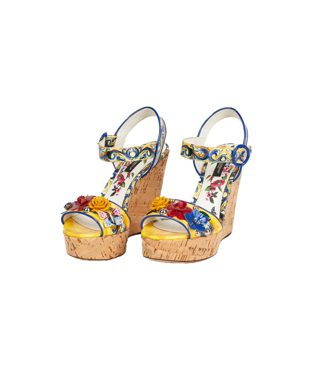 DOLCE&GABBANA Мульти кожаные босоножки, фото 2
