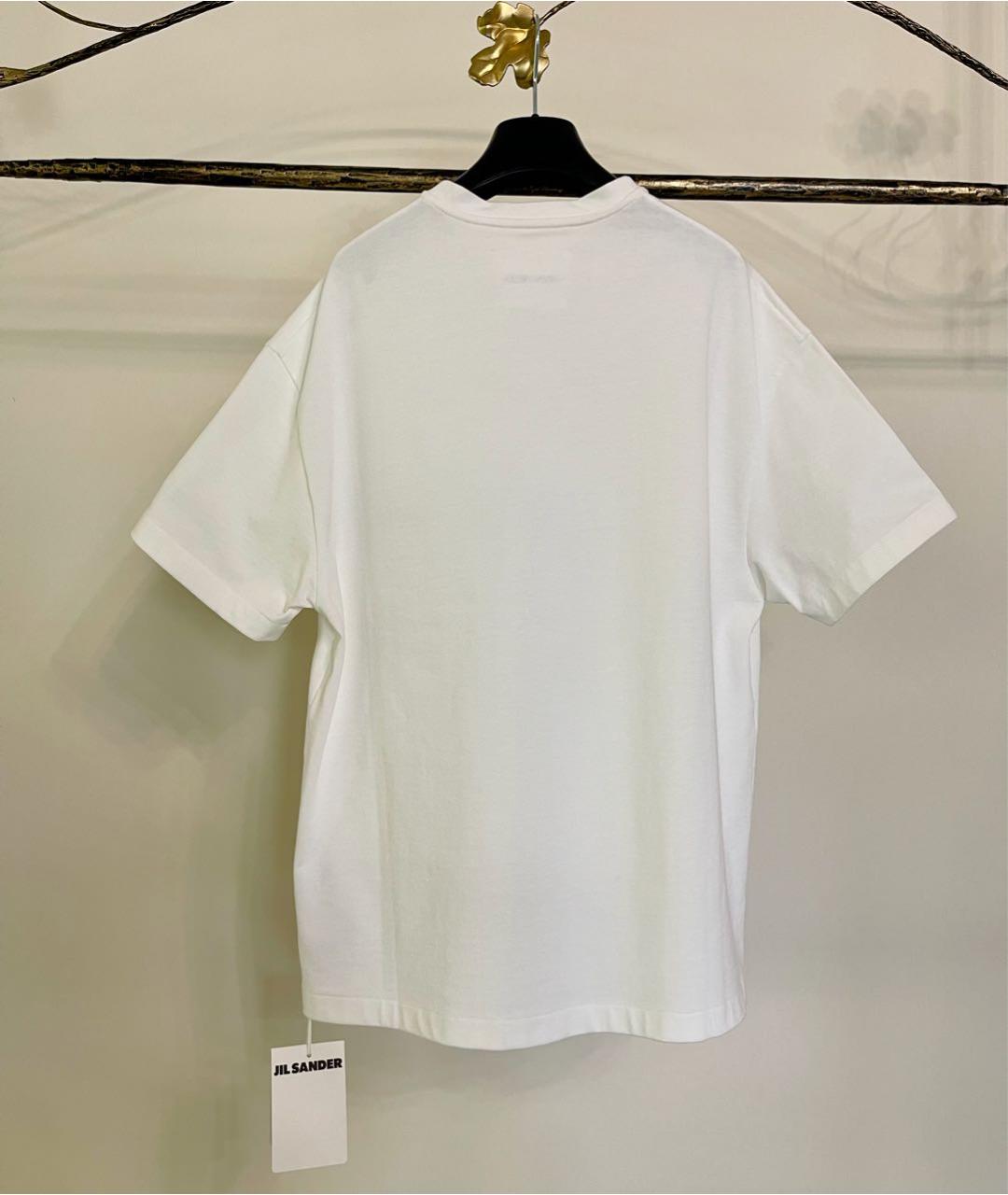 JIL SANDER Белая хлопковая футболка, фото 2
