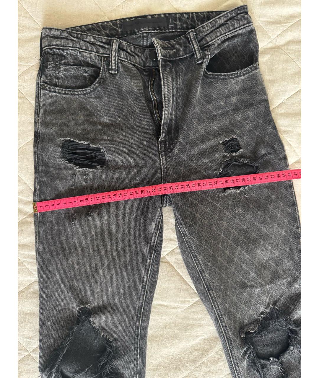 ALEXANDER WANG Антрацитовые хлопковые прямые джинсы, фото 6