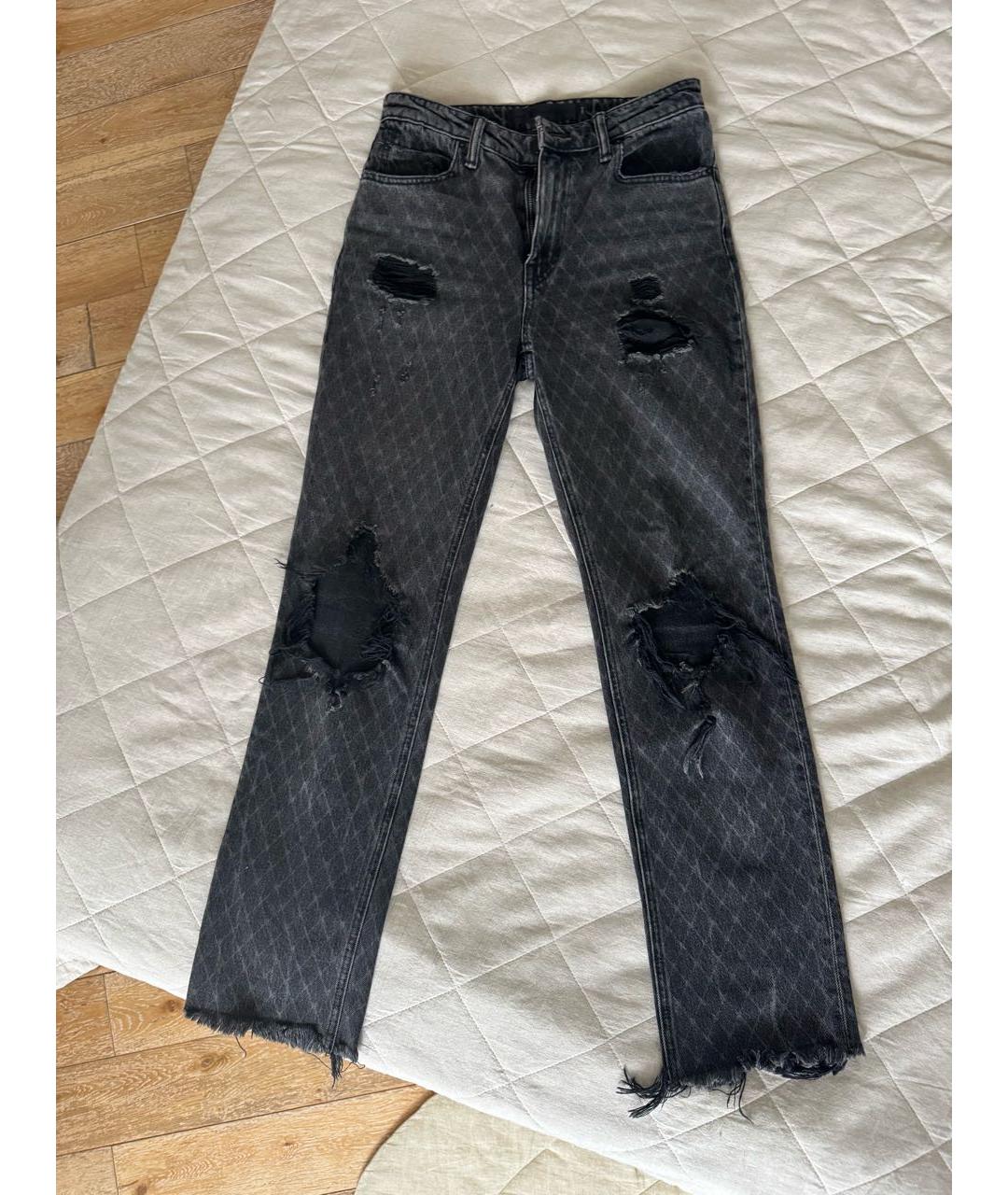 ALEXANDER WANG Антрацитовые хлопковые прямые джинсы, фото 9