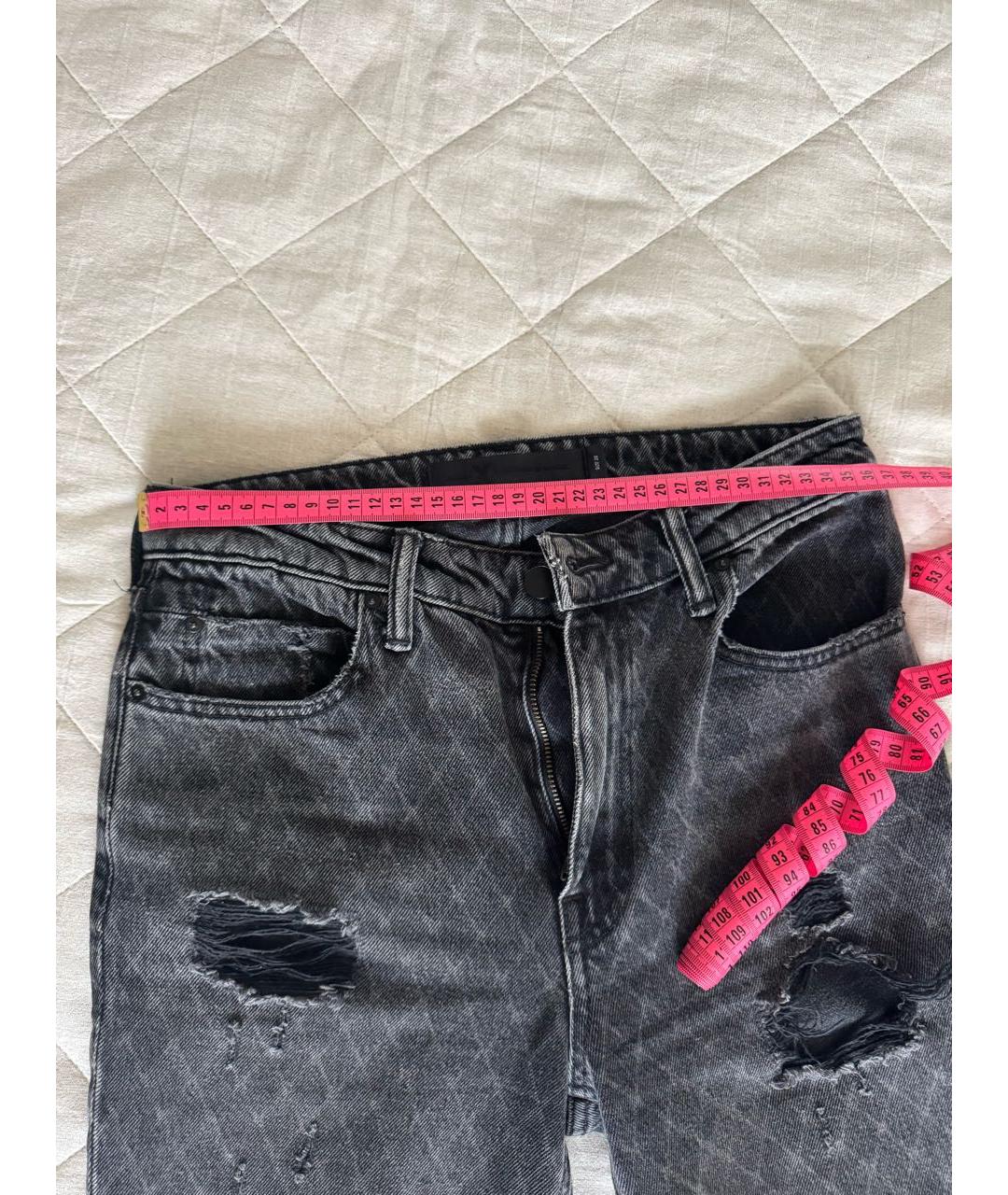 ALEXANDER WANG Антрацитовые хлопковые прямые джинсы, фото 5
