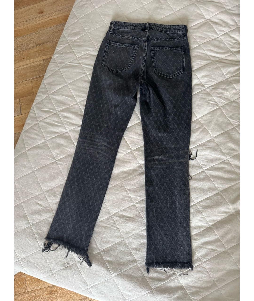 ALEXANDER WANG Антрацитовые хлопковые прямые джинсы, фото 2