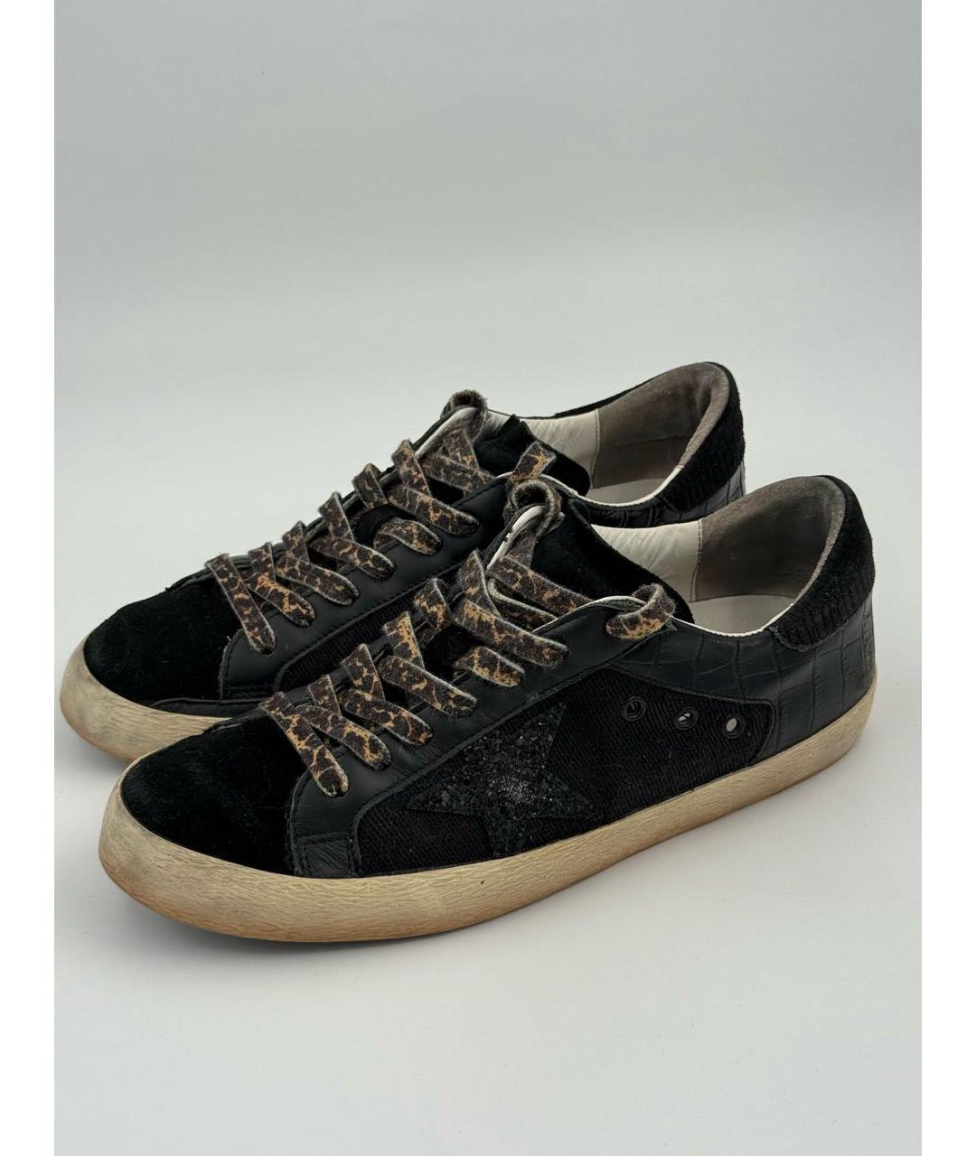 GOLDEN GOOSE DELUXE BRAND Черные замшевые низкие кроссовки / кеды, фото 4