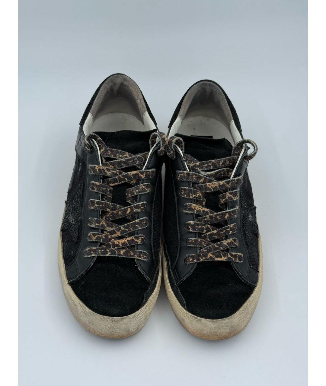GOLDEN GOOSE DELUXE BRAND Черные замшевые низкие кроссовки / кеды, фото 2