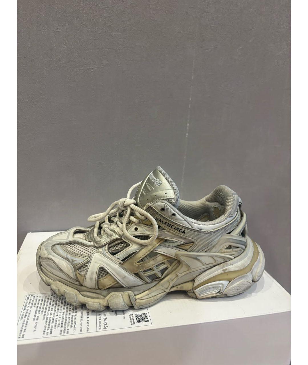 BALENCIAGA Белые кожаные кроссовки, фото 9