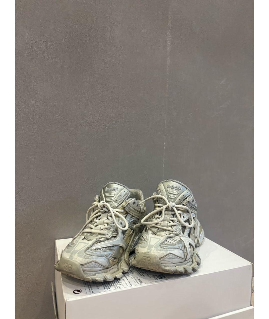 BALENCIAGA Белые кожаные кроссовки, фото 2