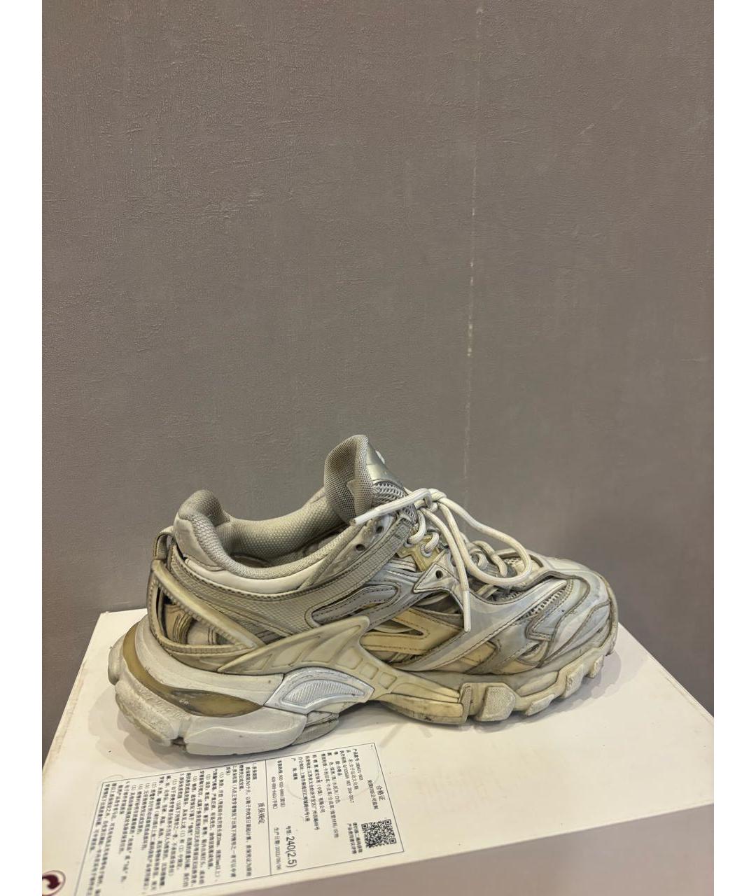BALENCIAGA Белые кожаные кроссовки, фото 6