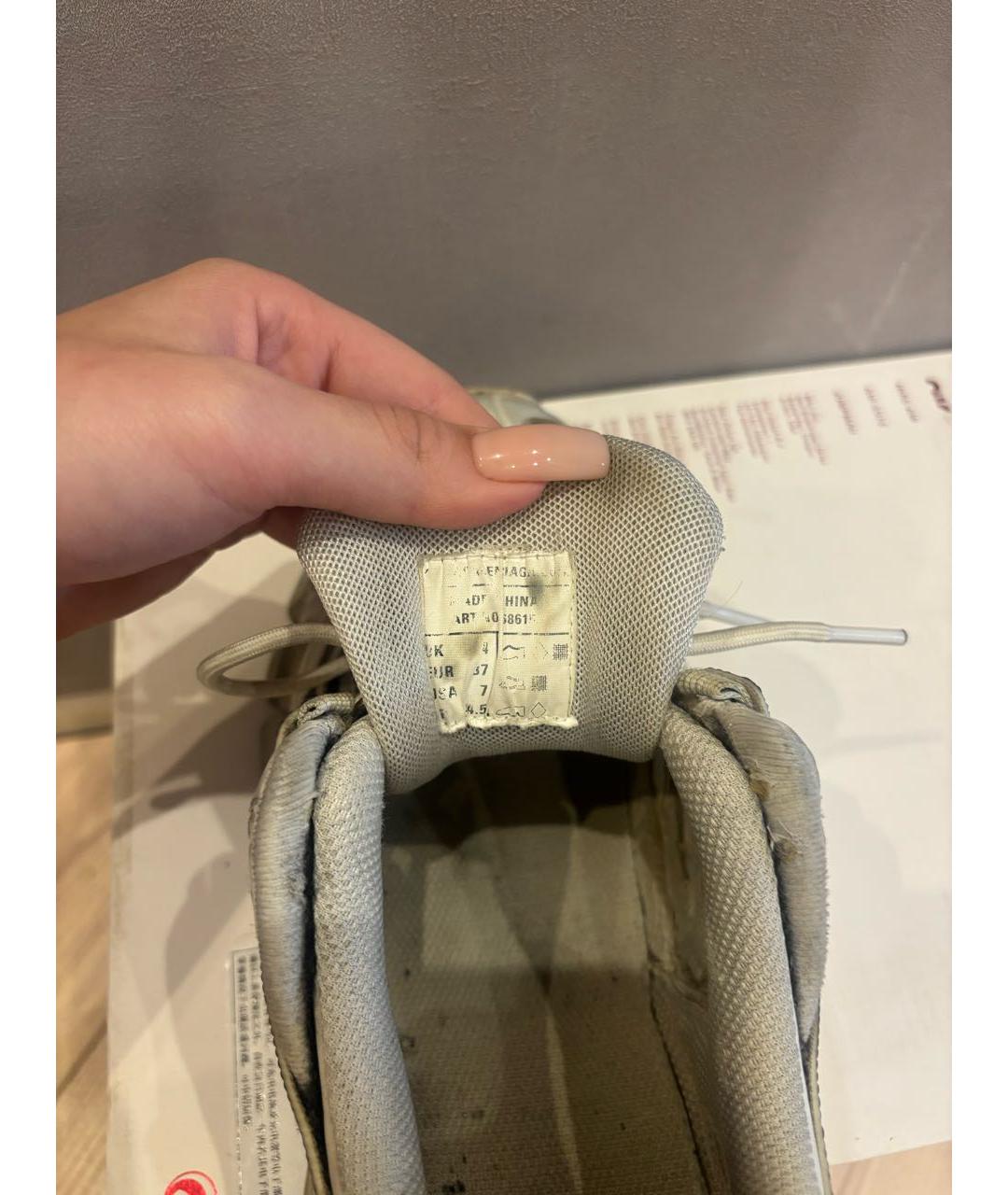 BALENCIAGA Белые кожаные кроссовки, фото 4
