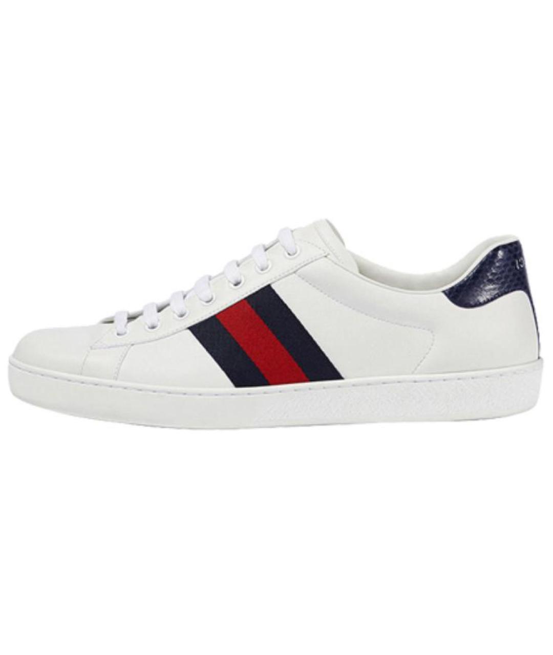 GUCCI Белые кожаные низкие кроссовки / кеды, фото 6