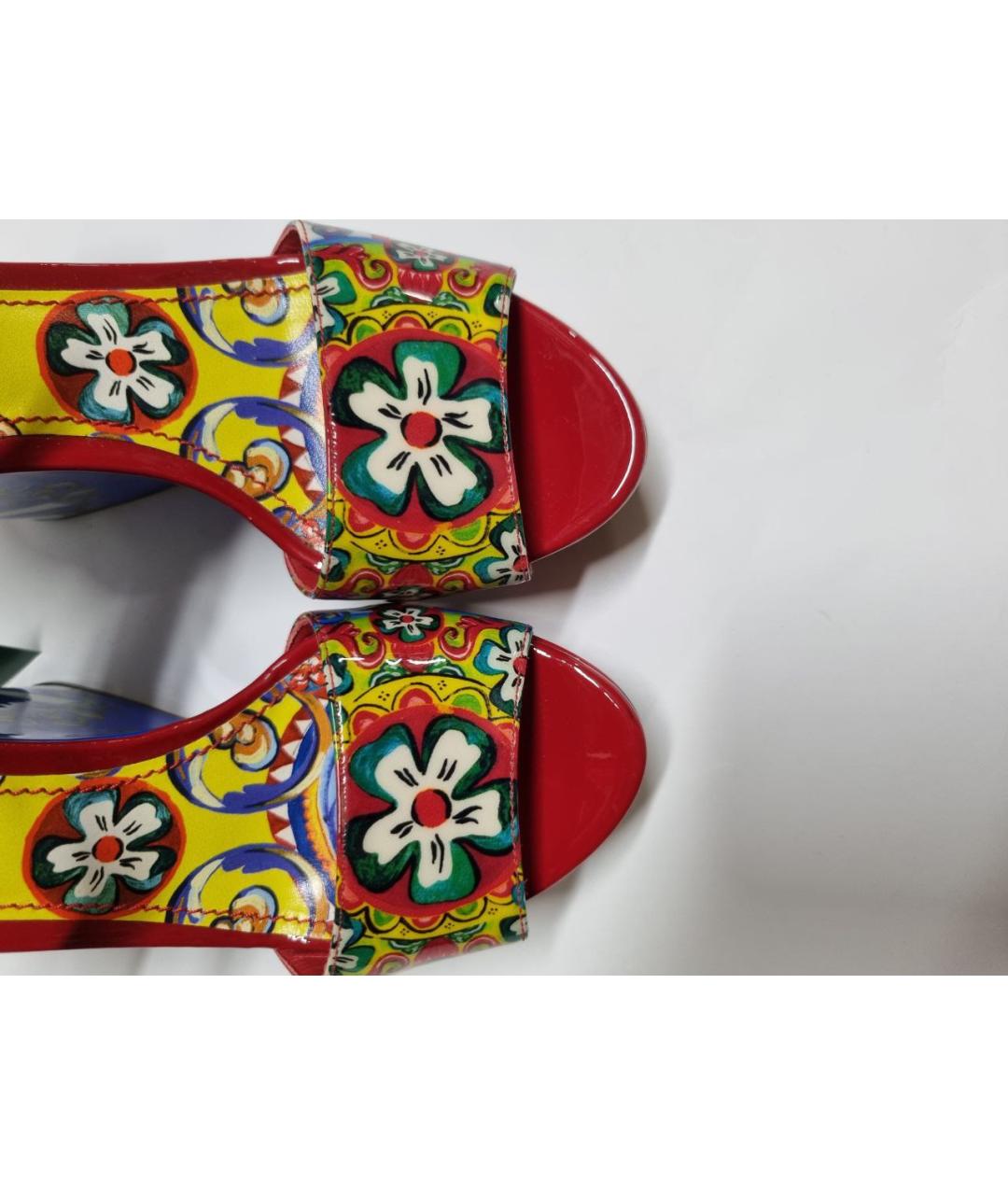 DOLCE&GABBANA Мульти босоножки из лакированной кожи, фото 9