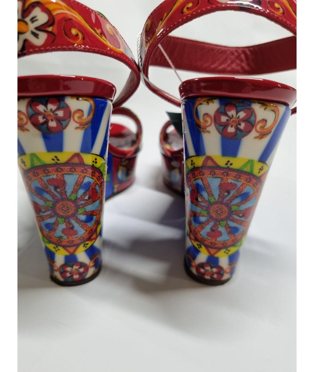 DOLCE&GABBANA Мульти босоножки из лакированной кожи, фото 8