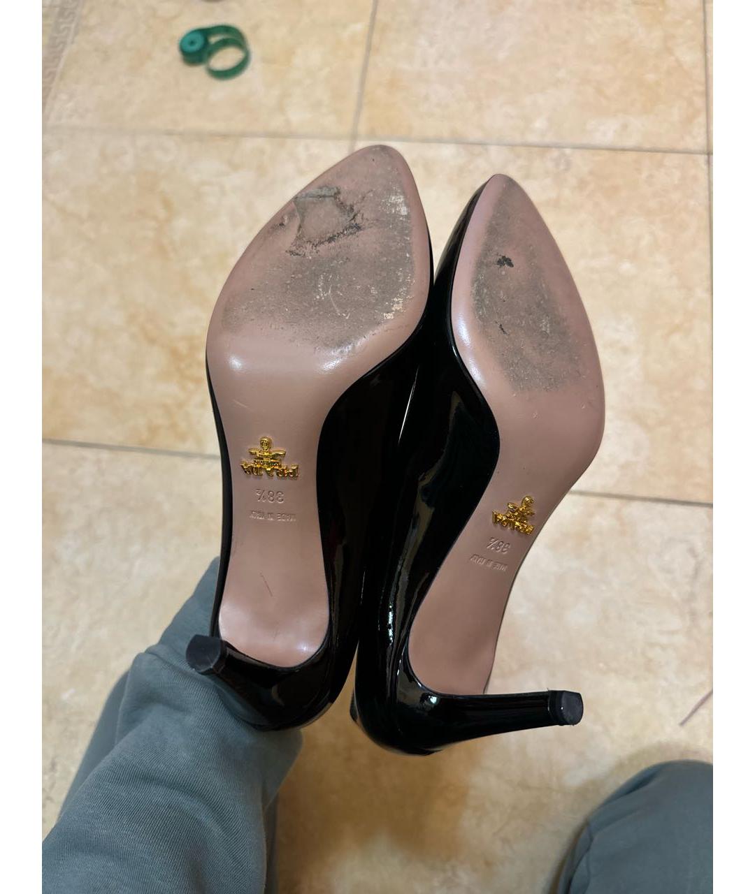 PRADA Черные кожаные туфли, фото 5